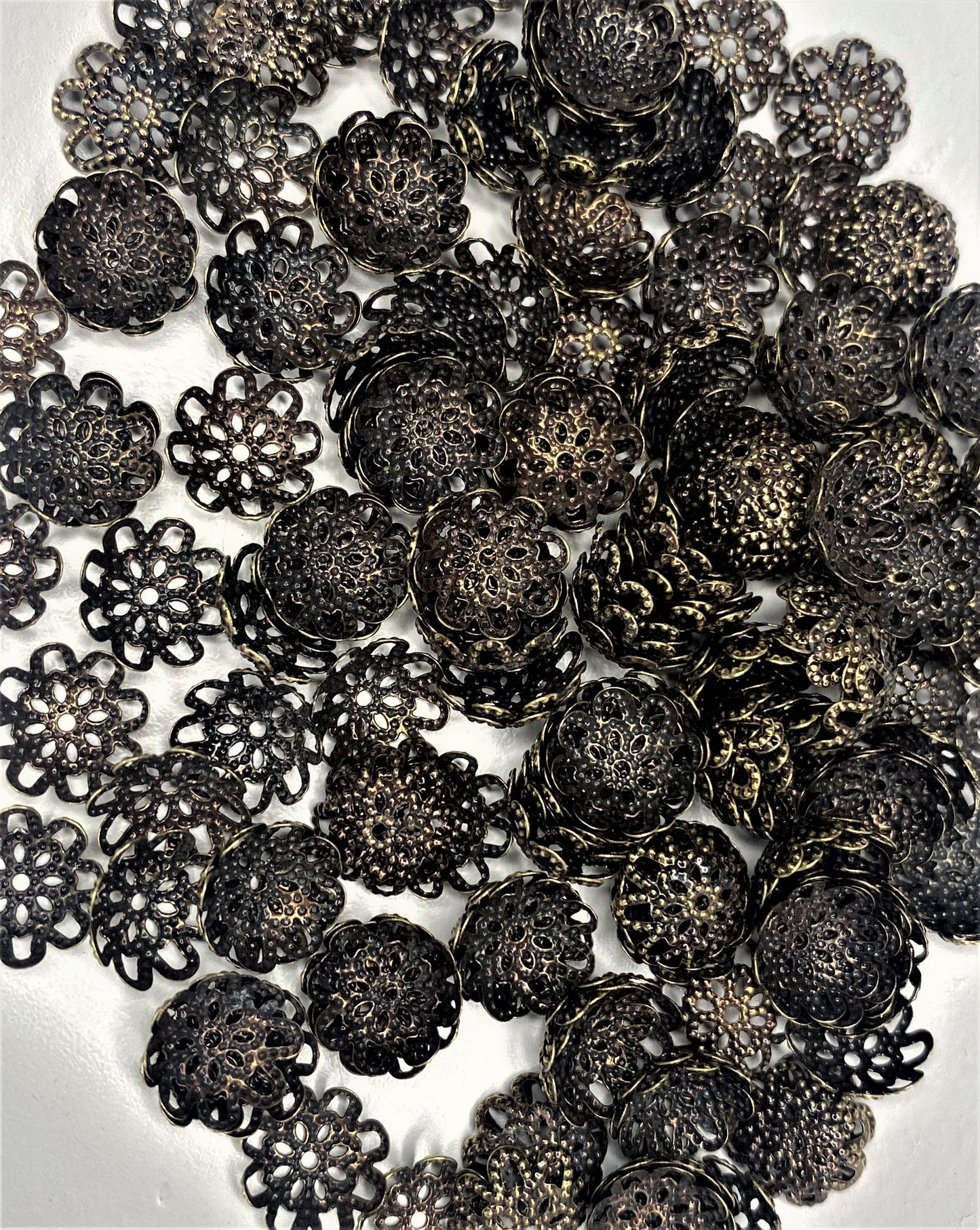 10mm Flower Torus Shape Alloy Bead Caps 200pc